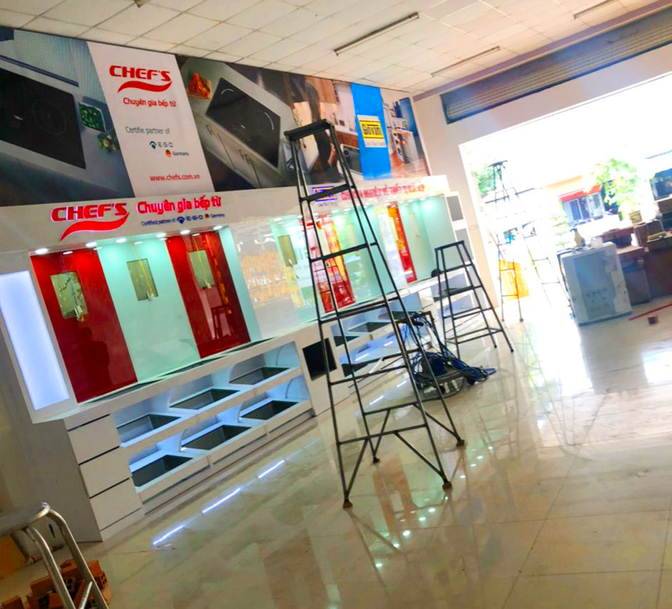 thi công showroom bếp tân liên sơn